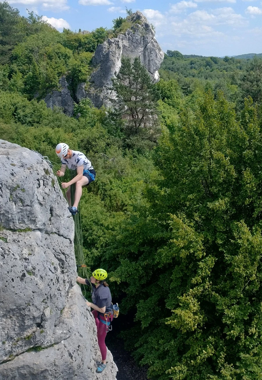 Kurs wspinaczki sportowej. Miesiąc miody. Drugi dzień :-) Fot. Maciej Bedrejczuk