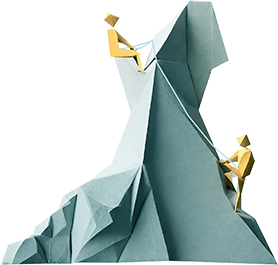 wspinacze podczas wspinaczki wielowyciągowej - styl origami