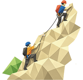 wspinacze podczas wspinania na drodze wielowyciągej - styl origami